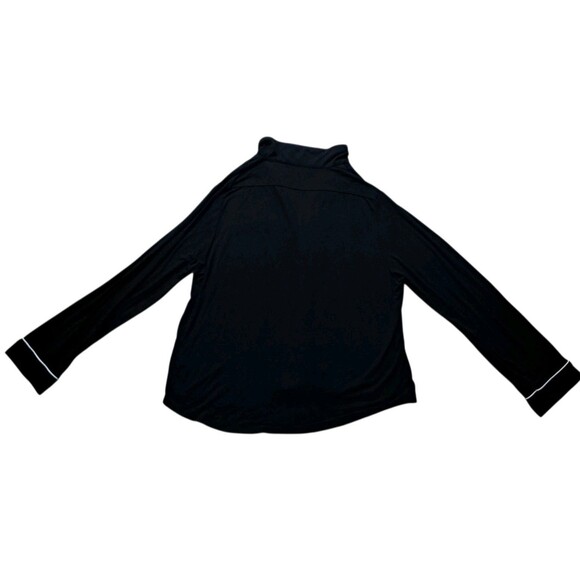 Cozy Earth Black Bamboo Women's Pajama Set with White Trim - Picture 3 of 16